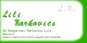 lili markovics business card